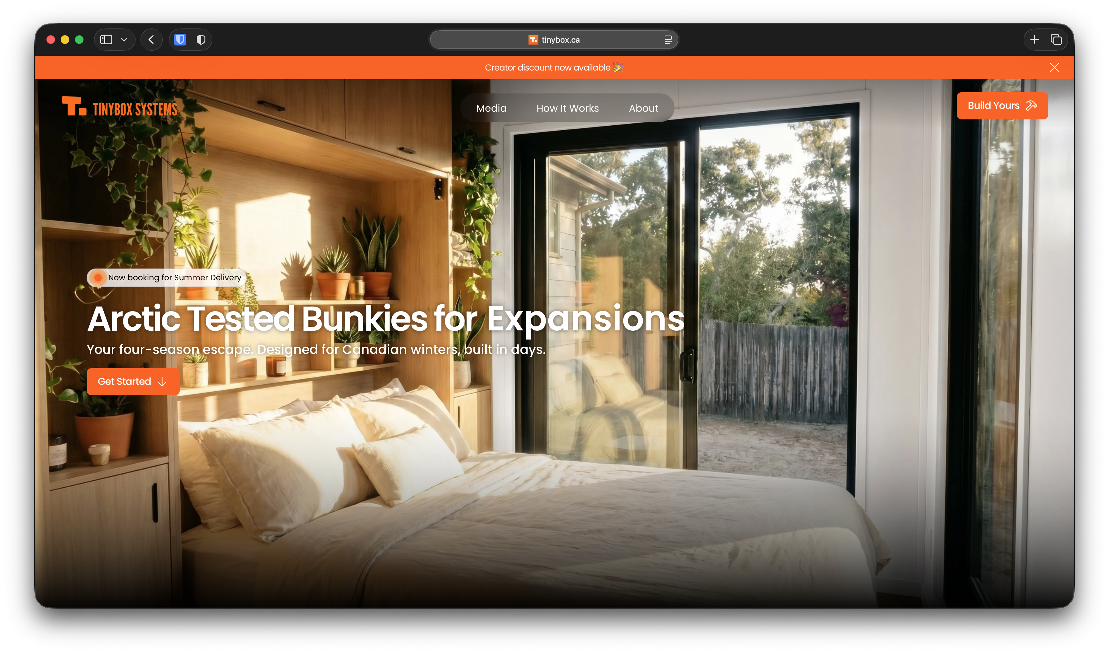 Tinybox website after redesign