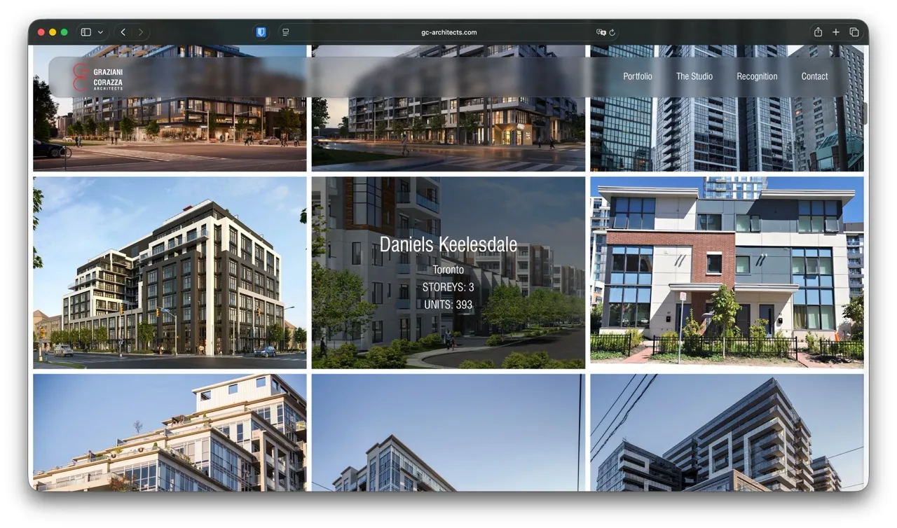 Photography-forward project page design