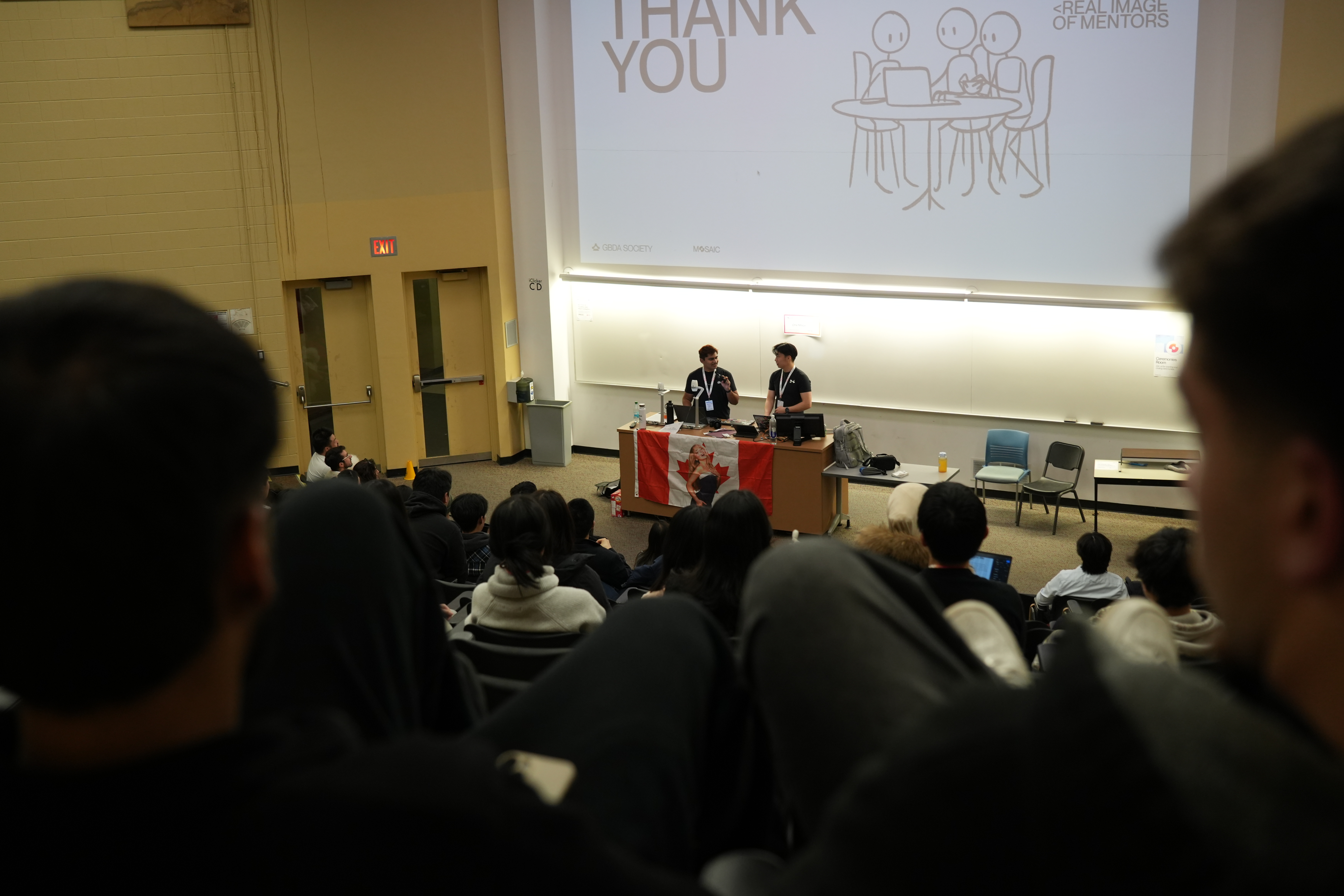 Students at a GBDA Society case competition event