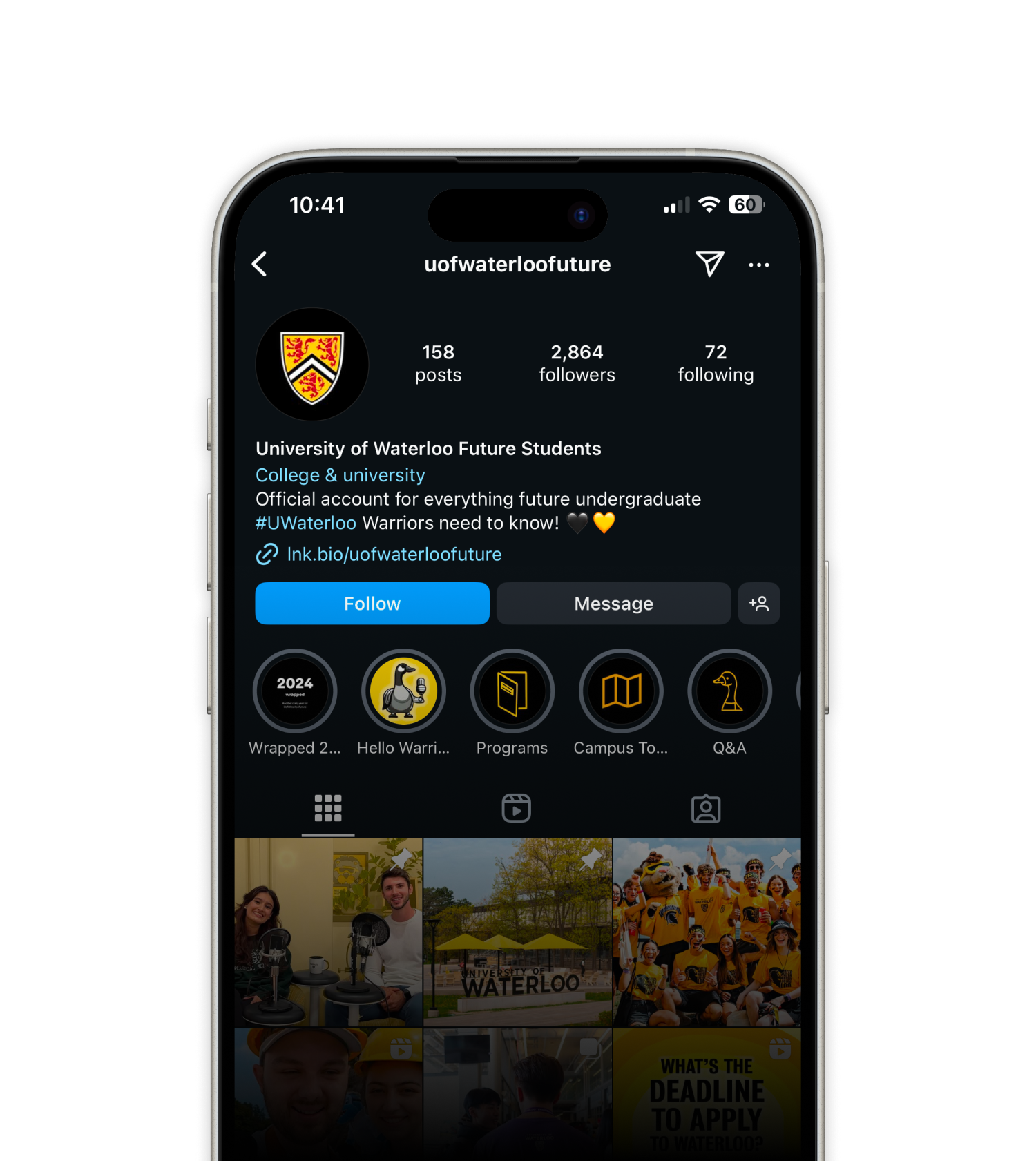 Instagram story campaign for Waterloo recruitment