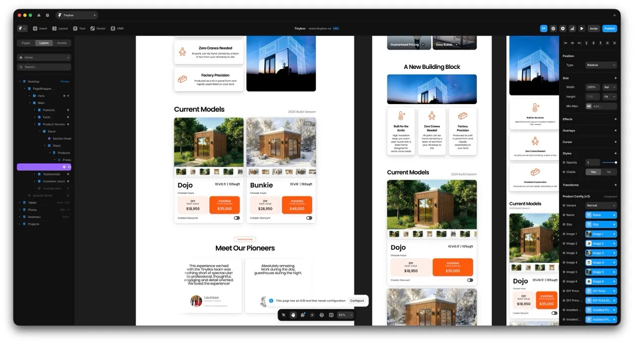 Product catalogue spread